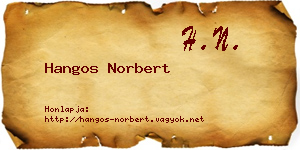 Hangos Norbert névjegykártya